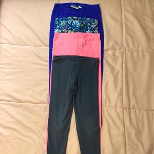 Girls sz 6/7 6-7 leggings gray, blue, pink, floral